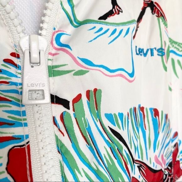 NWT Levi’s White Floral Wind Breaker Jacket S - Picture 4 of 11